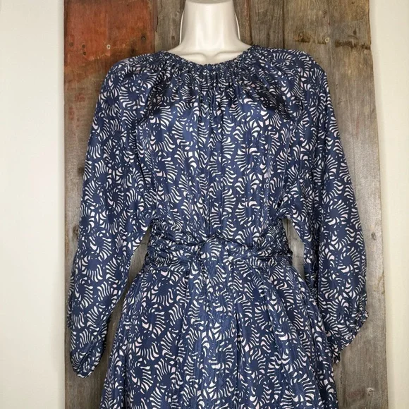 Apiece Apart Isla Wide Leg Jumpsuit 100% Silk Block Print Size 2 - Picture 4 of 16